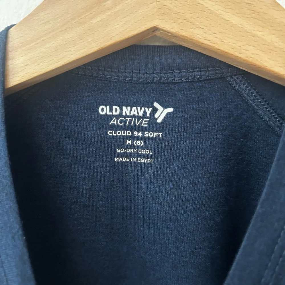 Old Navy Active Boys Size 8 Kids Plain  Navy Blue Short Sleeve Tee